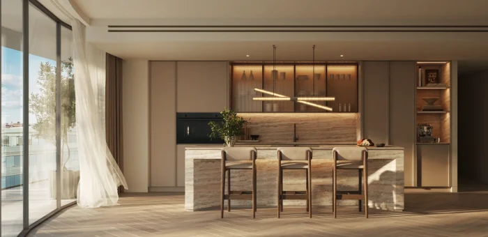 4403_Lifestyle District_Int_3Bed-B1_Kitchen & Living Vignette 01_Warm_Final_GB